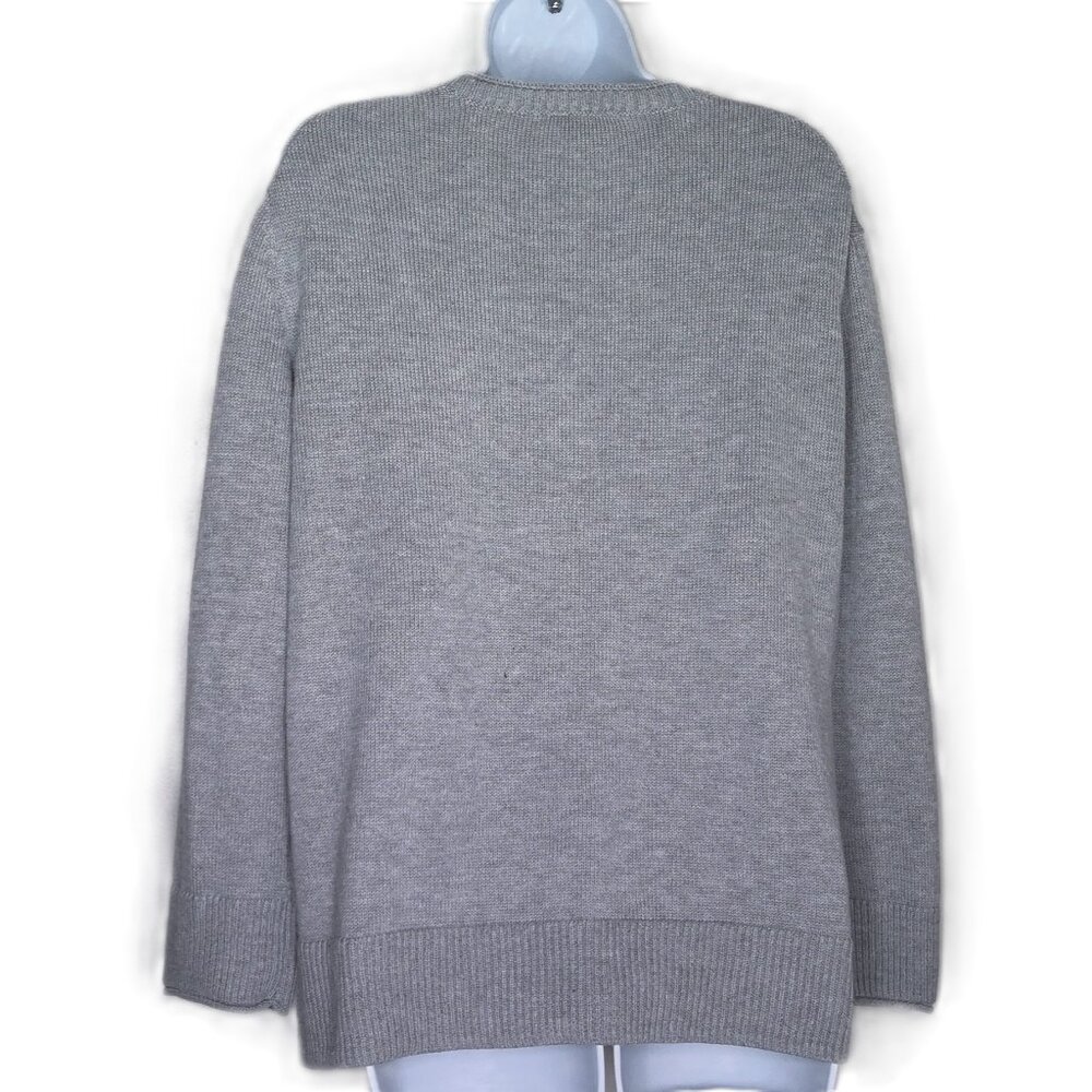 Ella Moss Gray Sweater Pullover Long Sleeve Soft Knit Ribbed Hem & Wrists EUC M - Picture 3 of 6